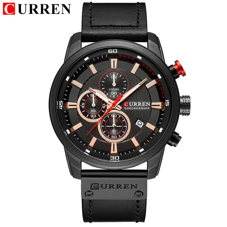 Top Brand Luxury CURREN Fashion Leather Strap