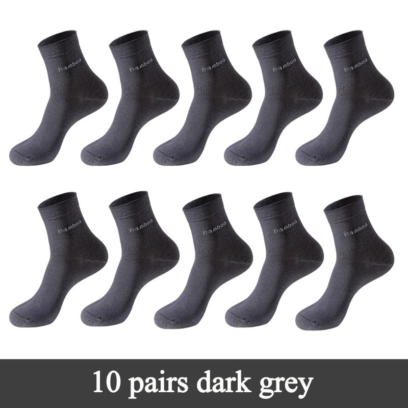 10 Pairs / Lot Bamboo Fiber Socks Men