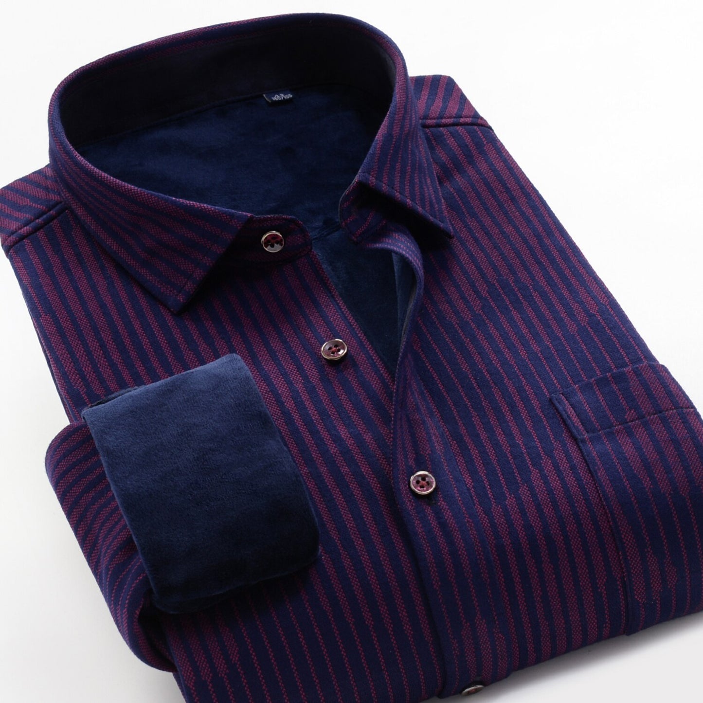 Plaid Shirt Winter Thick Soft Business Casual Long-sleeved Shirt
