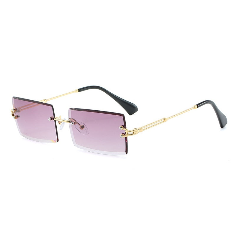 Fashion Popular Rimless Rectangle Sunglasses