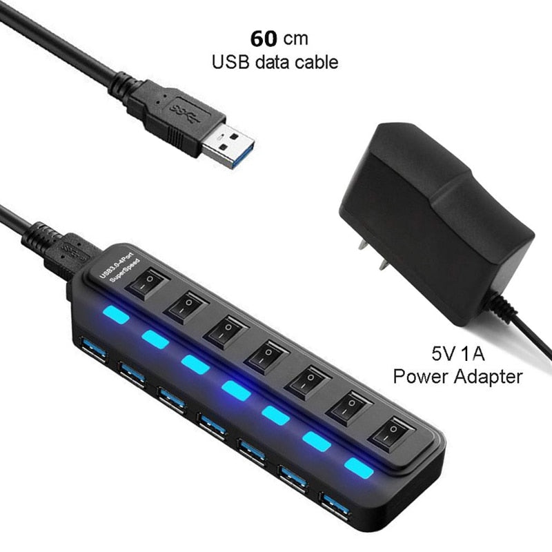 USB 3.0 HUB Multi 4 7 Port Usb Splitter