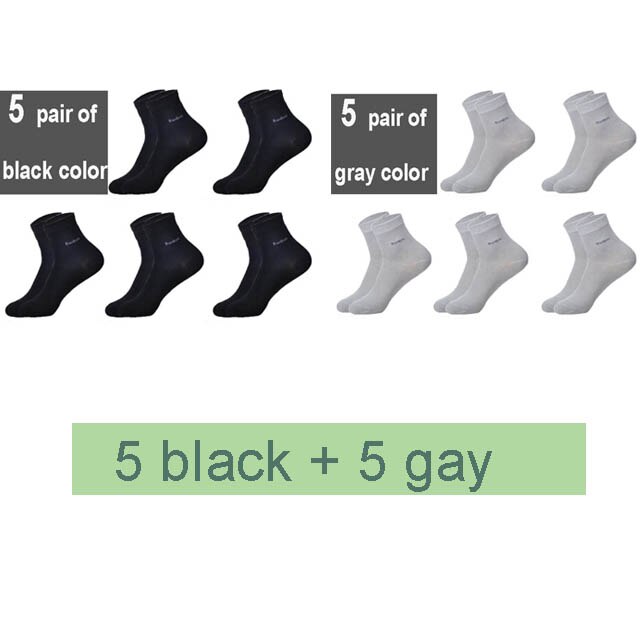 10Pairs/Lot Men Bamboo Socks