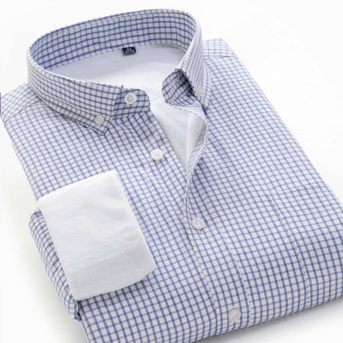 Plaid Shirt Winter Thick Soft Business Casual Long-sleeved Shirt
