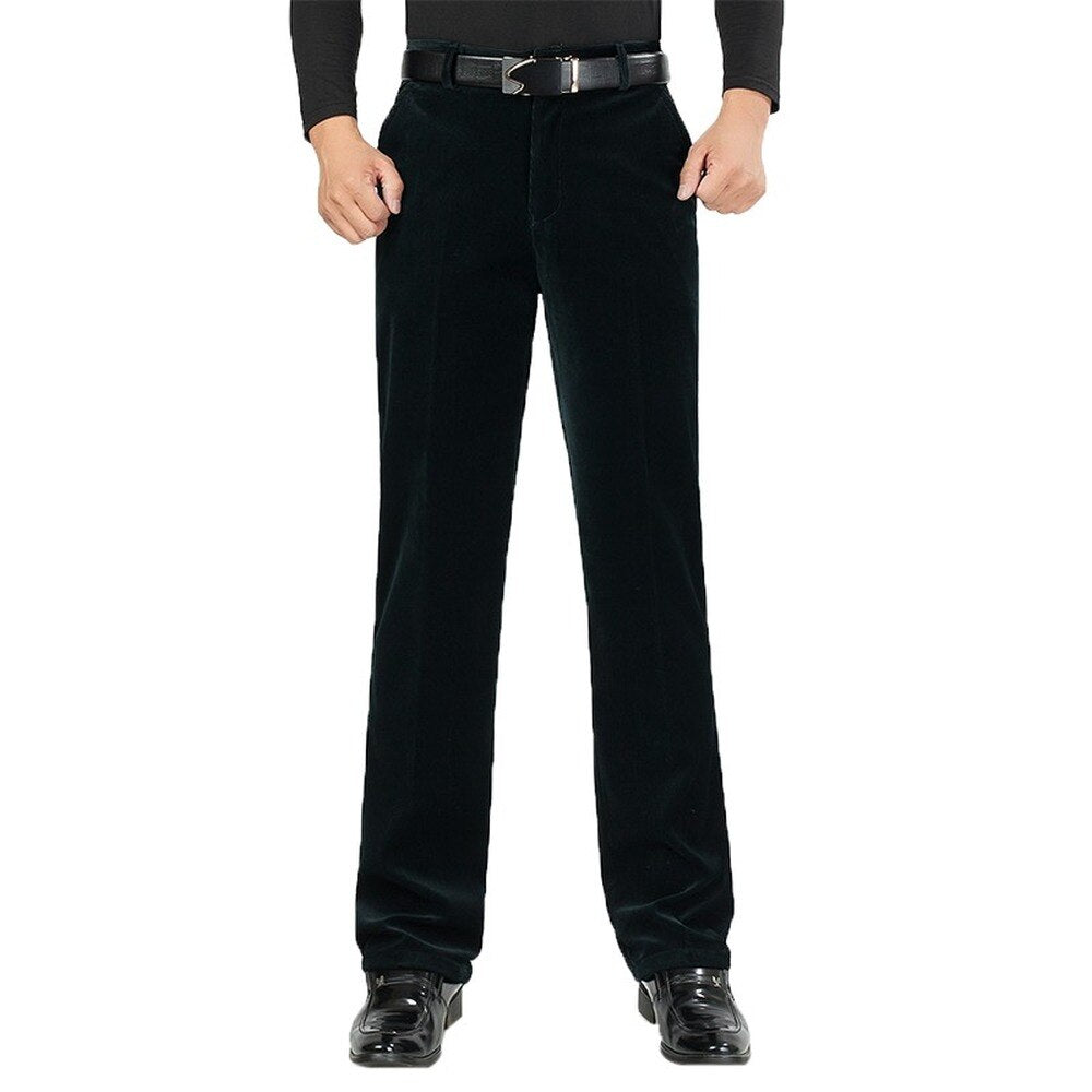 Men Classic Corduroy Formal Suit Pants Male
