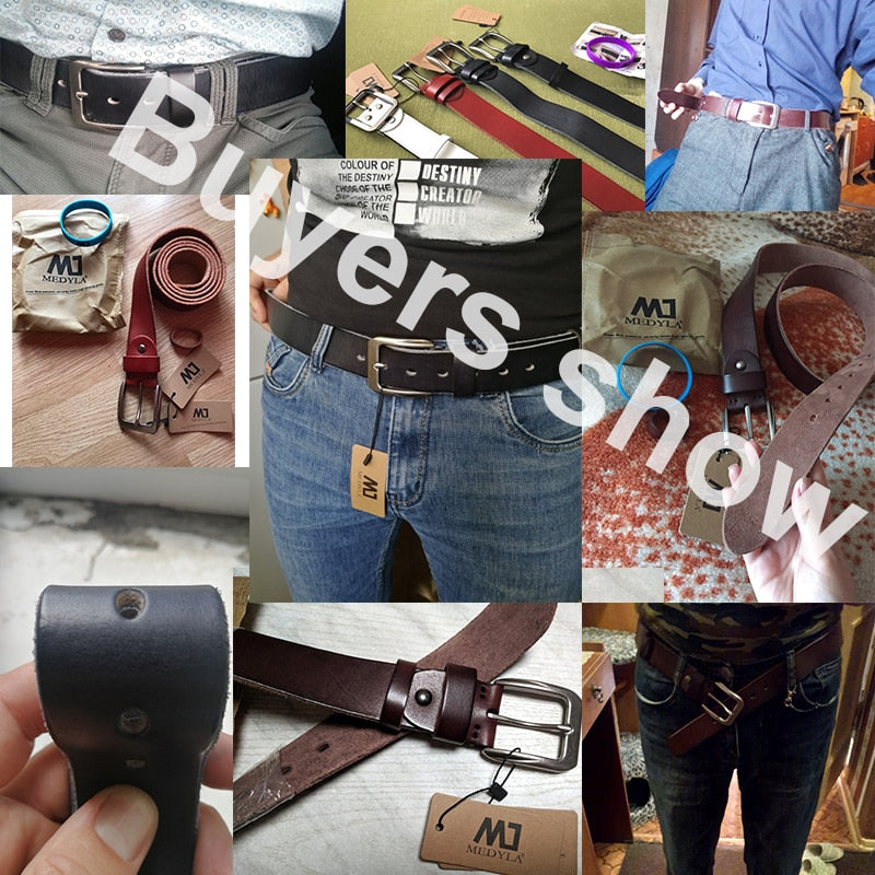 MEDYLA Men Top Layer Leather  Casual High Quality Belt