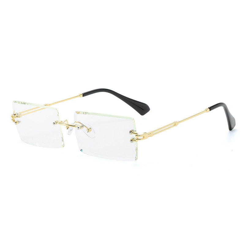 Fashion Popular Rimless Rectangle Sunglasses