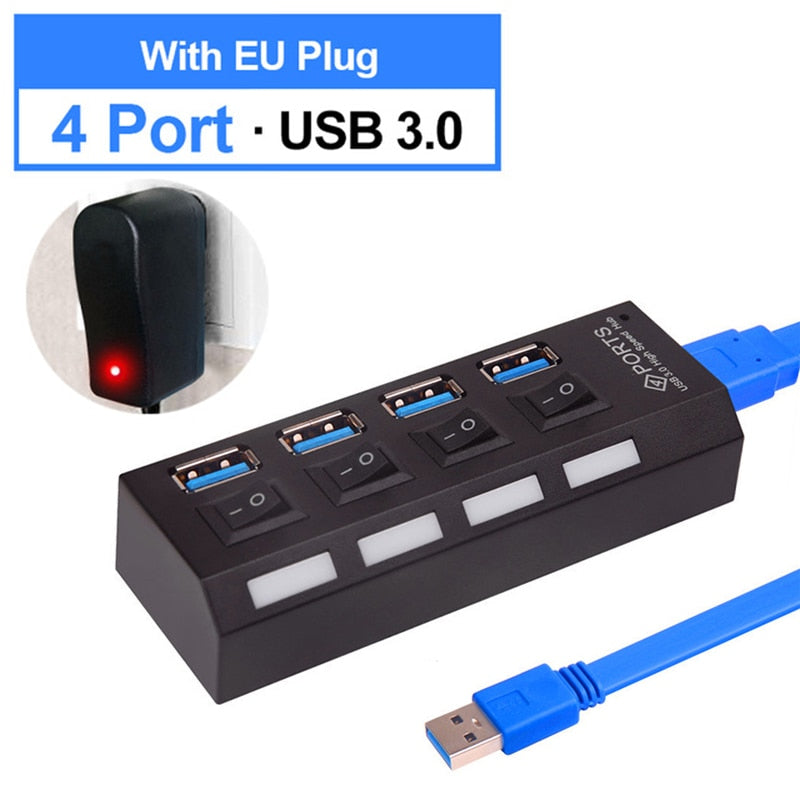 USB 3.0 HUB Multi 4 7 USB Port Splitter