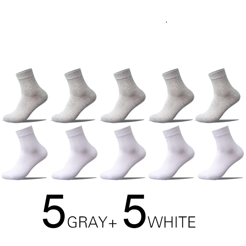 10 Pairs Men's Cotton Socks New Style Black