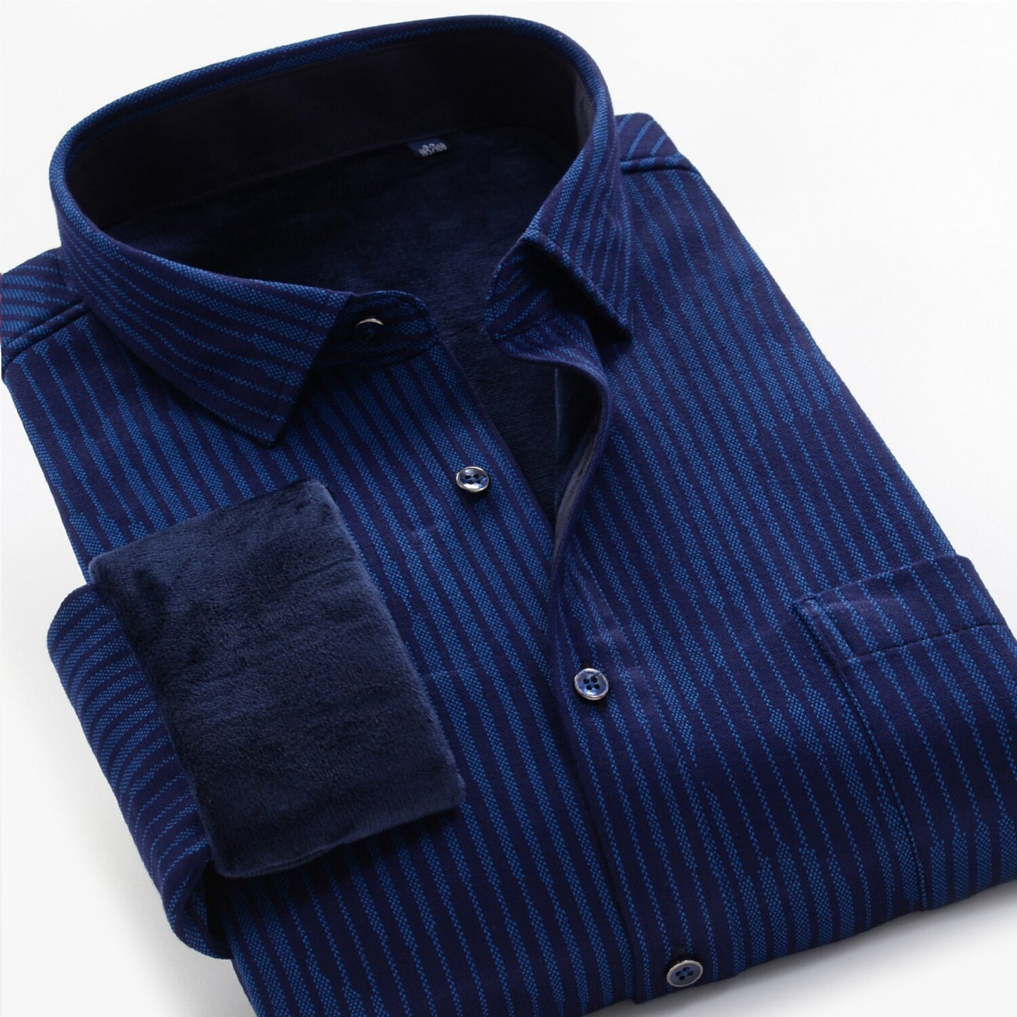 Plaid Shirt Winter Thick Soft Business Casual Long-sleeved Shirt