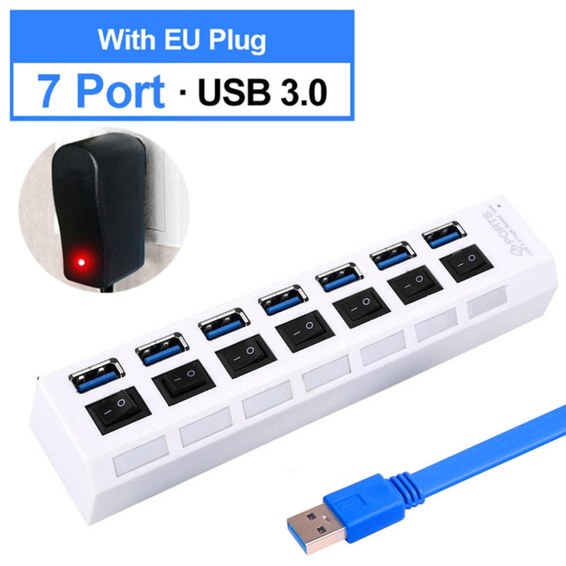 USB 3.0 HUB Multi 4 7 USB Port Splitter