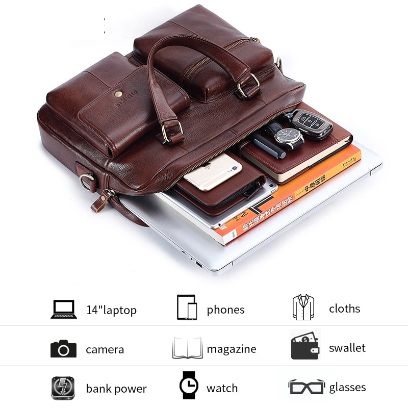Men Genuine Leather Handbag