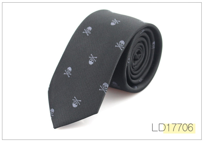 New Casual Slim Skull Ties For Men
