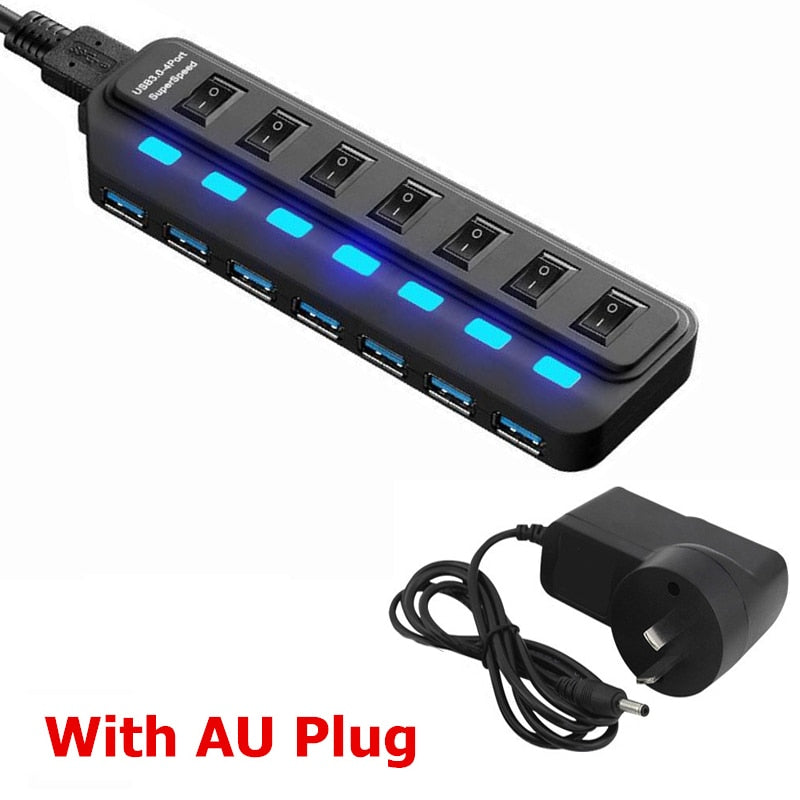 USB 3.0 HUB Multi 4 7 Port Usb Splitter