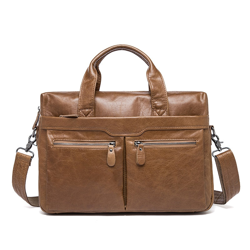 WESTAL genuine leather bag for men's briefcase