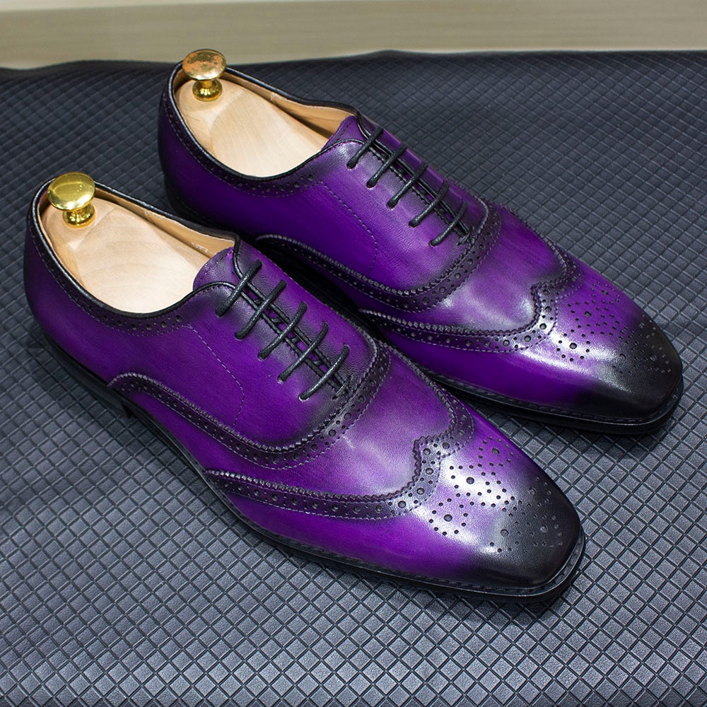 Handmade Men's Wingtip Oxford Shoes