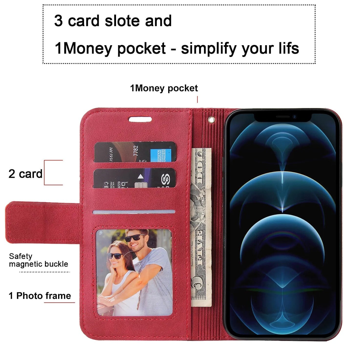 Flip Phone Case For iPhone 15 14 11 12 Pro Max 13 Mini XR X XS 7 8 Plus 6S Plus SE 2022 Leather Holder Wallet Satnd Cover Coque