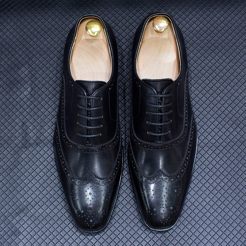 Handmade Men's Wingtip Oxford Shoes