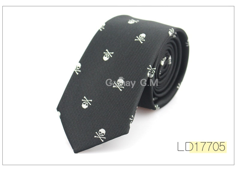 New Casual Slim Skull Ties For Men
