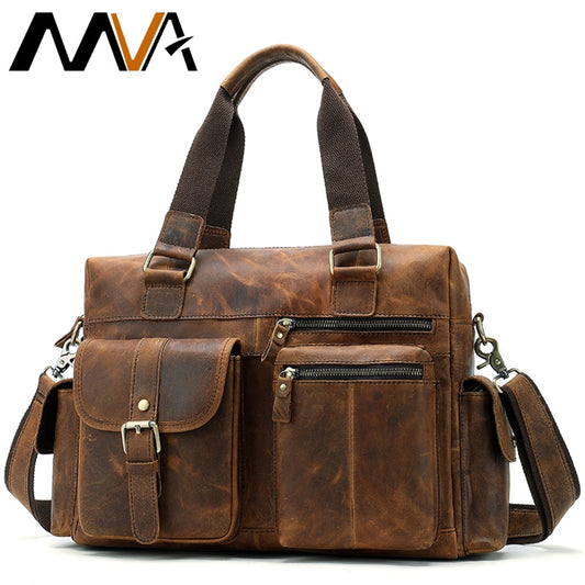 MVA Genuine Leather Men's Briefcase