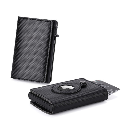 Top Carbon Fiber For Apple Airtag Wallet Men Business ID Credit Card Holder