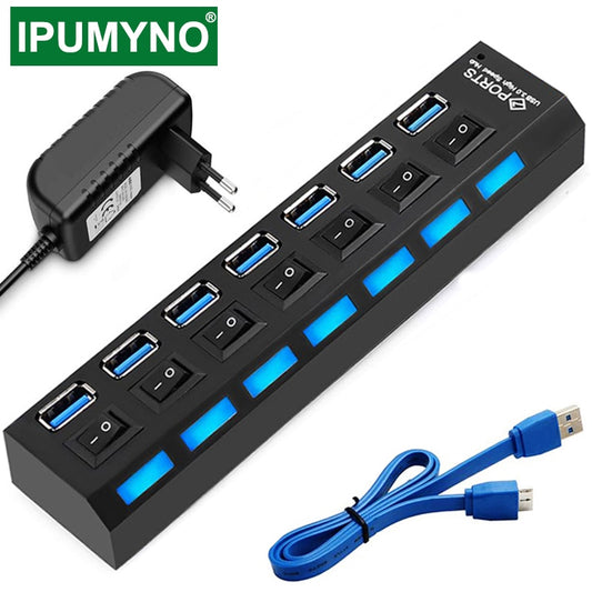 USB 3.0 HUB Multi 4 7 USB Port Splitter