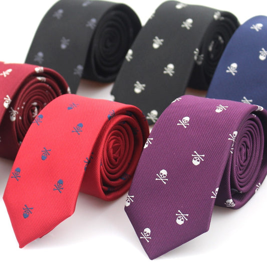 New Casual Slim Skull Ties For Men