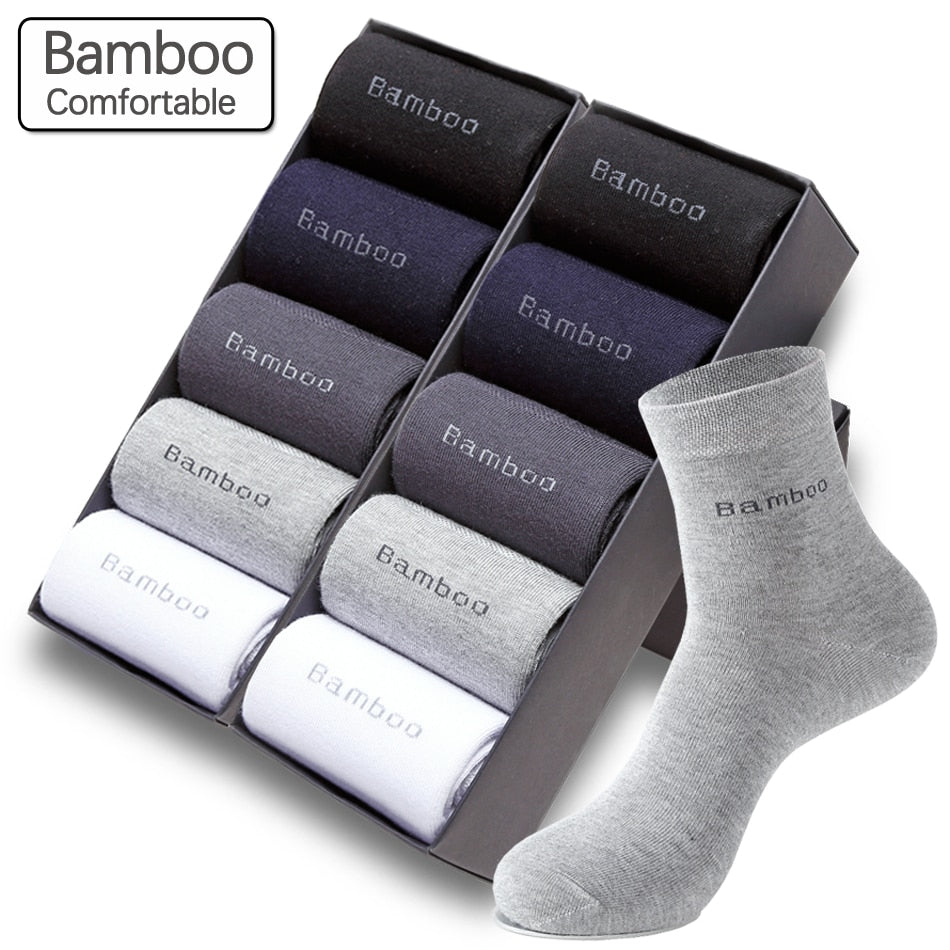 10 Pairs / Lot Bamboo Fiber Socks Men