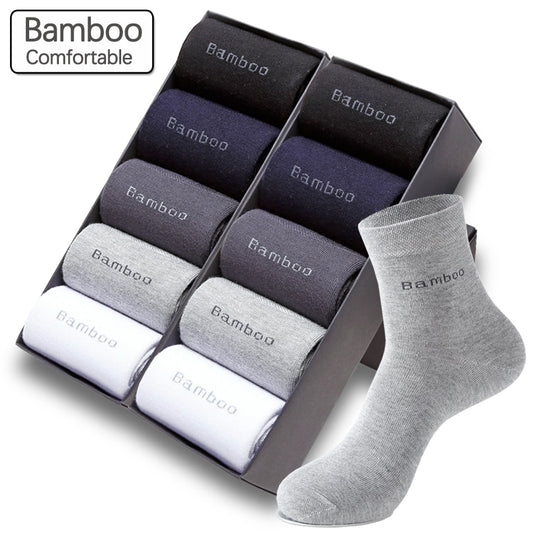 10 Pairs / Lot Bamboo Fiber Socks Men