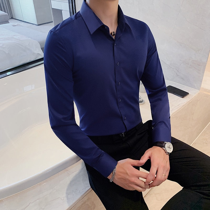 British Style Long Sleeve Shirt Men