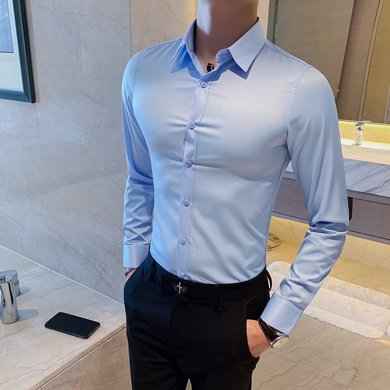 British Style Long Sleeve Shirt Men