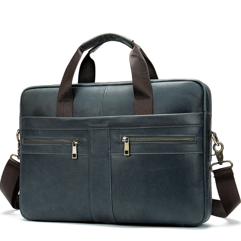 Genuine Leather Business Messenger Women Men Bag