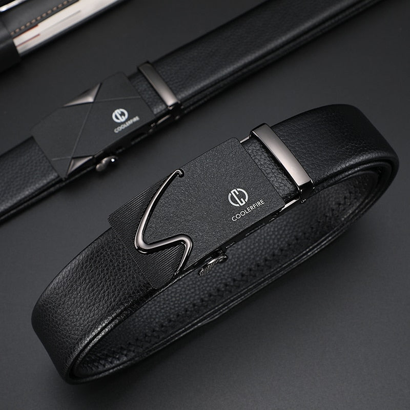 Men Luxury Brand Genuine Leather Automatic Belt