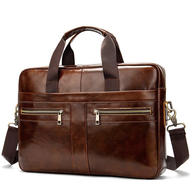 Genuine Leather Business Messenger Women Men Bag