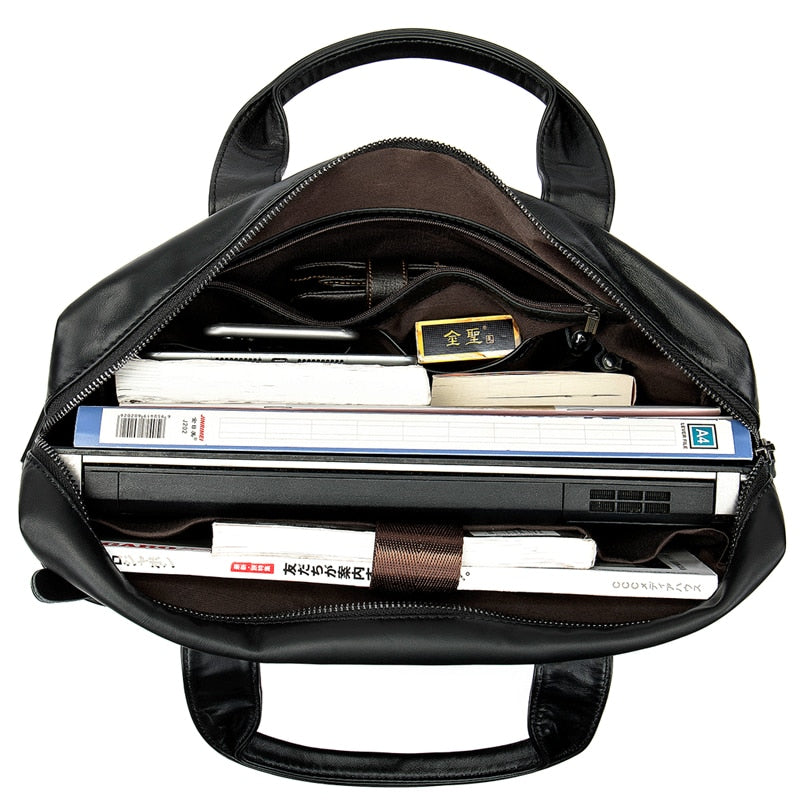 WESTAL genuine leather bag for men&#39;s briefcase