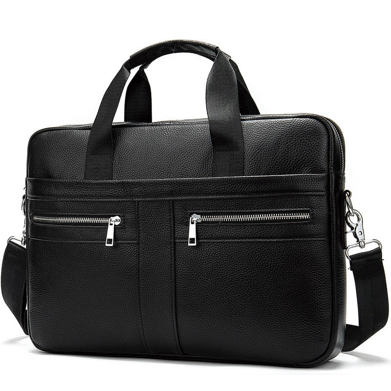 Genuine Leather Business Messenger Women Men Bag