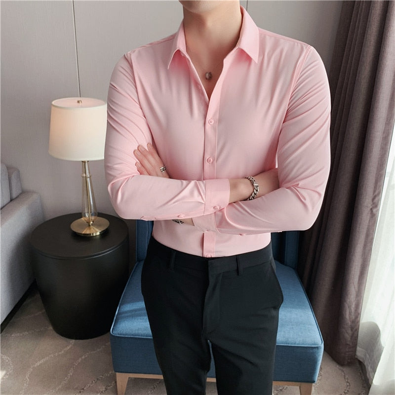 British Style Long Sleeve Shirt Men