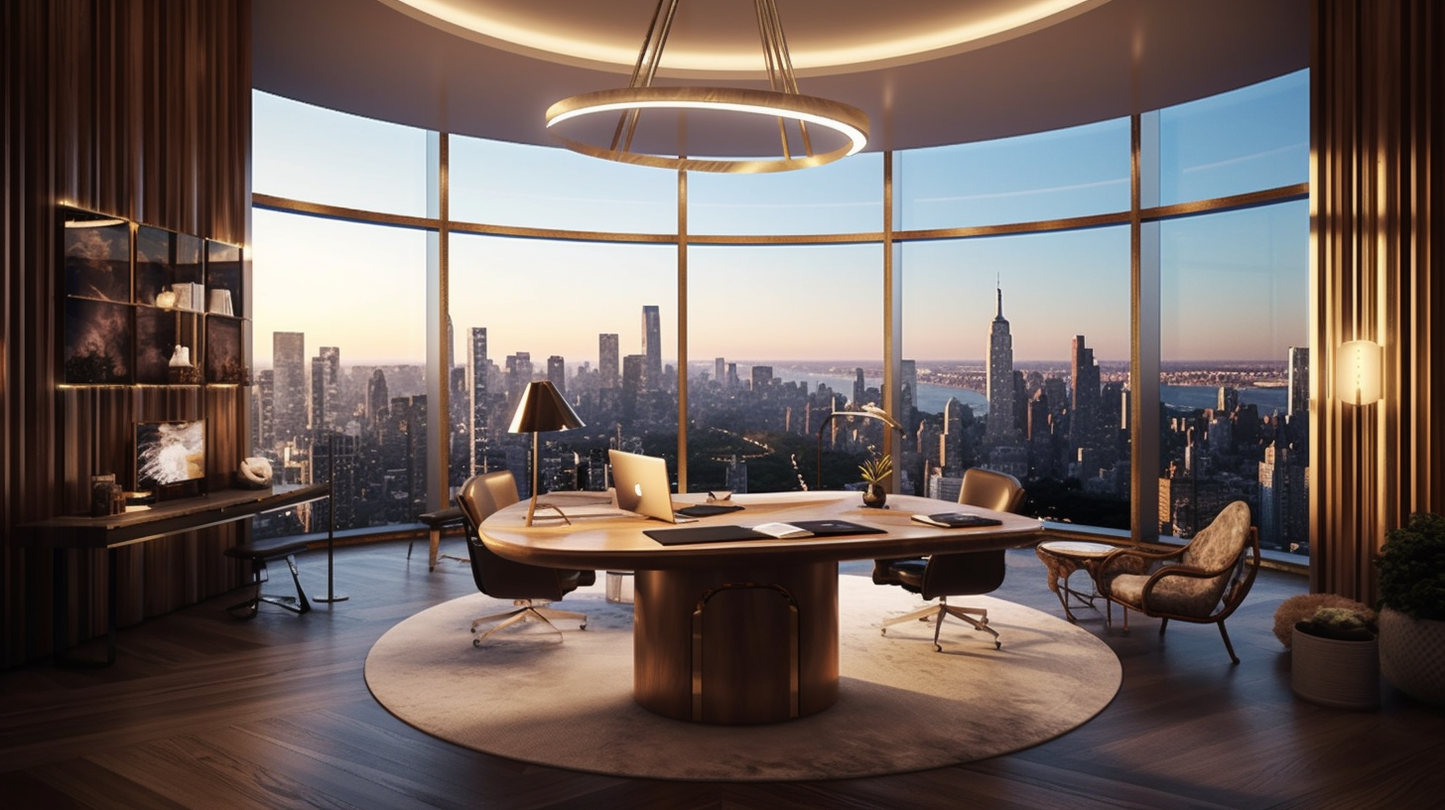 New York office picture - Office table in the middle