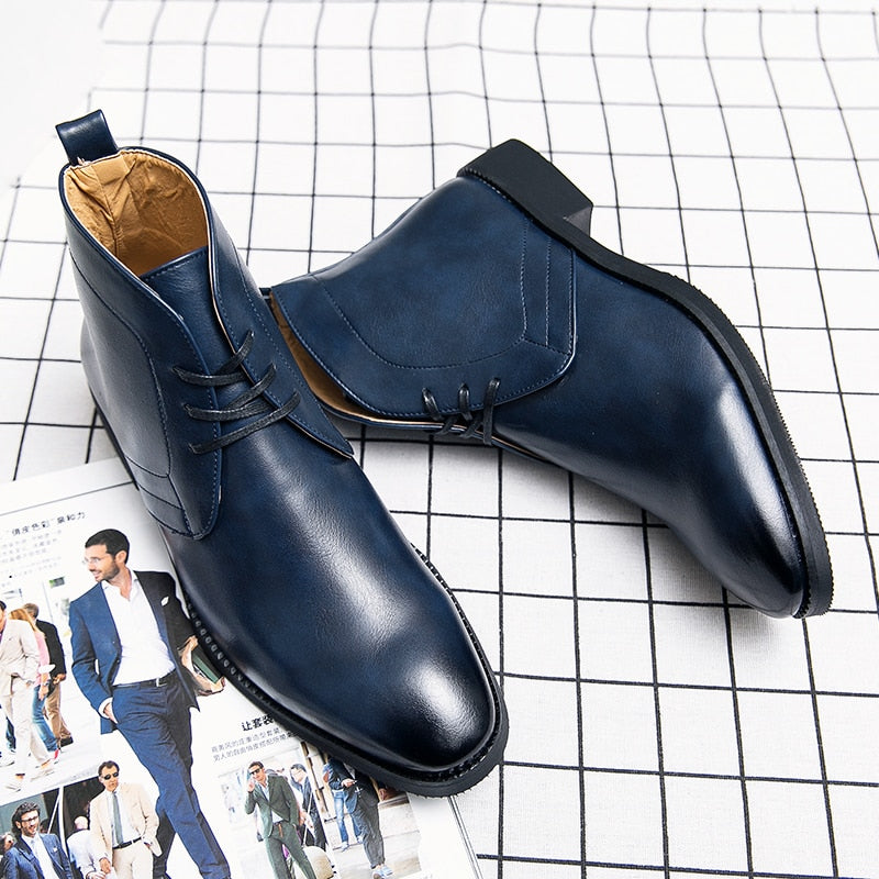 Business Handmade Pu Leather Shoes for Men