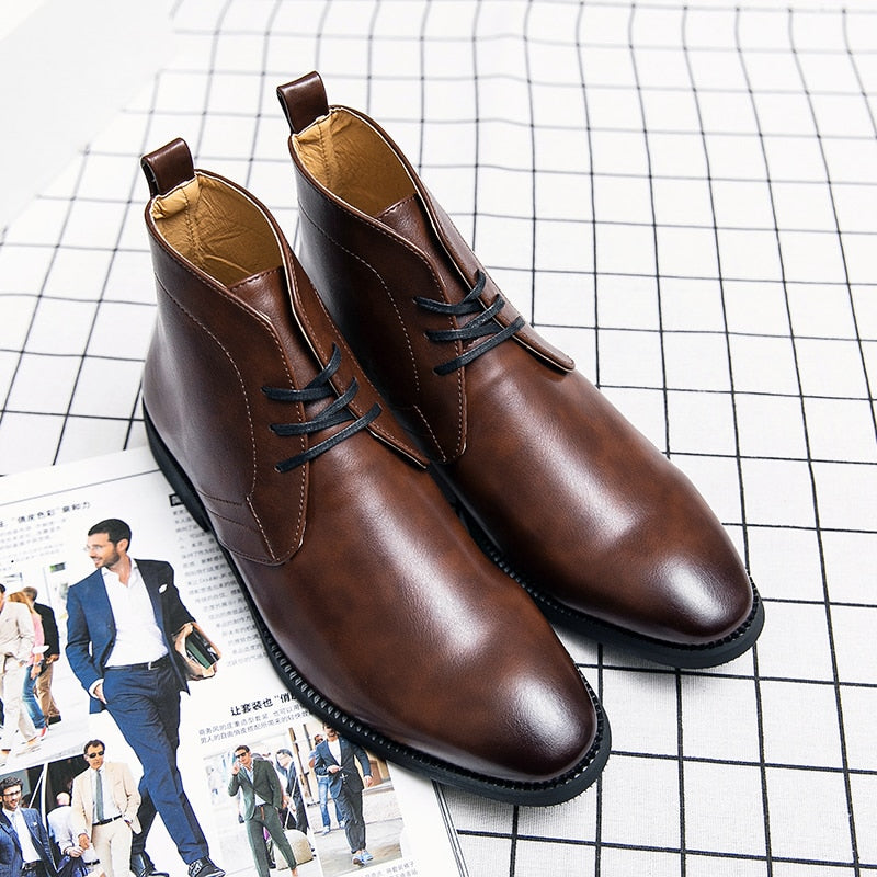 Business Handmade Pu Leather Shoes for Men