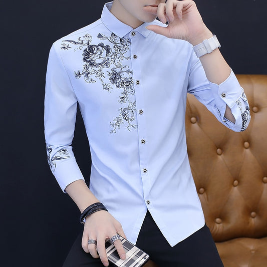 Spring and Autumn Men's Long Sleeve Shirt